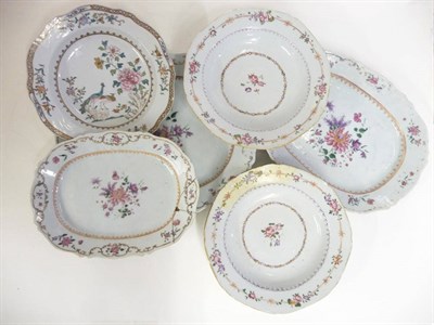 Lot 285 - A Graduated Set of Three Chinese Famille Rose Export Porcelain Meat Dishes, circa 1770, each of...