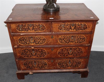 Lot 451 - A William & Mary Burr Walnut, Crossbanded and Seawood Marquetry Inlaid Straight Front Chest of...