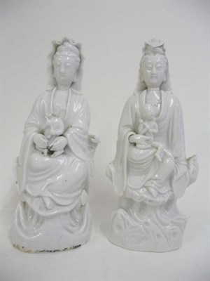 Lot 287 - A Chinese Dehua White Porcelain Figure of Guanyin, known as the Blaeu Idol, 2nd half of 17th...