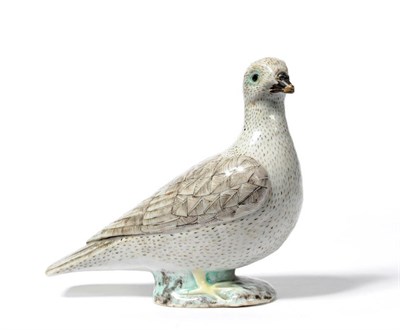 Lot 289 - A Chinese Export Porcelain Model of a Pigeon, late 18th/19th century, naturalistically modelled...