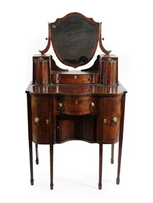 Lot 487 - A Hepplewhite Style Mahogany, Rosewood Crossbanded, Boxwood and Ebony Strung Serpentine Shape...