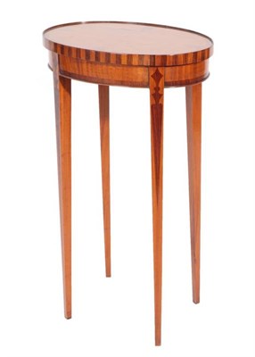 Lot 495 - ^ An Edwardian Mahogany, Satinwood and Rosewood Crossbanded Oval Occasional Table, early 20th...