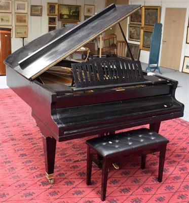 Lot 511 - A Petrof 6'2'' Ebonised Grand Piano, model no.55316, circa 1930`s, raised on square tapering...