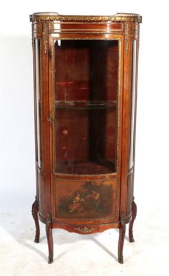 Lot 513 - A Mahogany and Gilt Metal Mounted Vernis Martin Style Vitrine, circa 1900, with three-quarter...