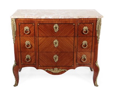 Lot 514 - A Louis XV/Transitional Style Kingwood and Gilt Metal Mounted Commode, 20th century, the pink...