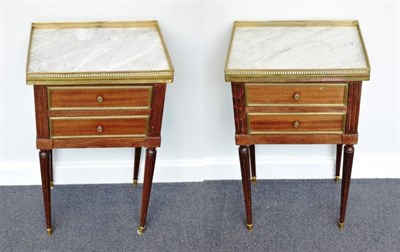 Lot 515 - A Pair of Louis XVI/Transitional Style Mahogany and Gilt Metal Mounted Bedside Tables, 20th...