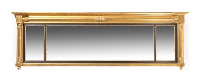 Lot 524 - ~ A Regency Style Gilt and Ebonised Overmantel Mirror, designed by Francis Johnson, of...