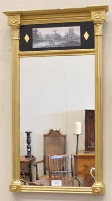 Lot 547 - A Regency Style Gilt and Gesso Pier Glass, with an inverted breakfront moulded cornice above a...