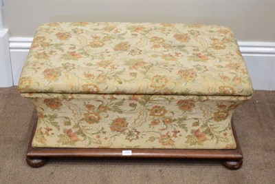 Lot 584 - A Victorian Upholstered Box Ottoman, 3rd quarter 19th century, recovered in floral fabric, with...