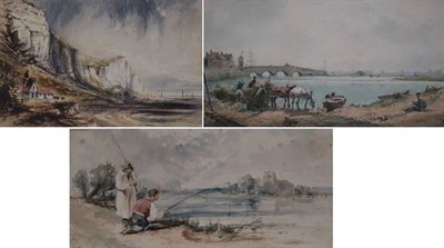 Lot 1021 - Clarkson Frederick Stanfield RA (1793-1867) Dover Cliffs Watercolour, together with Sydney Goodwin