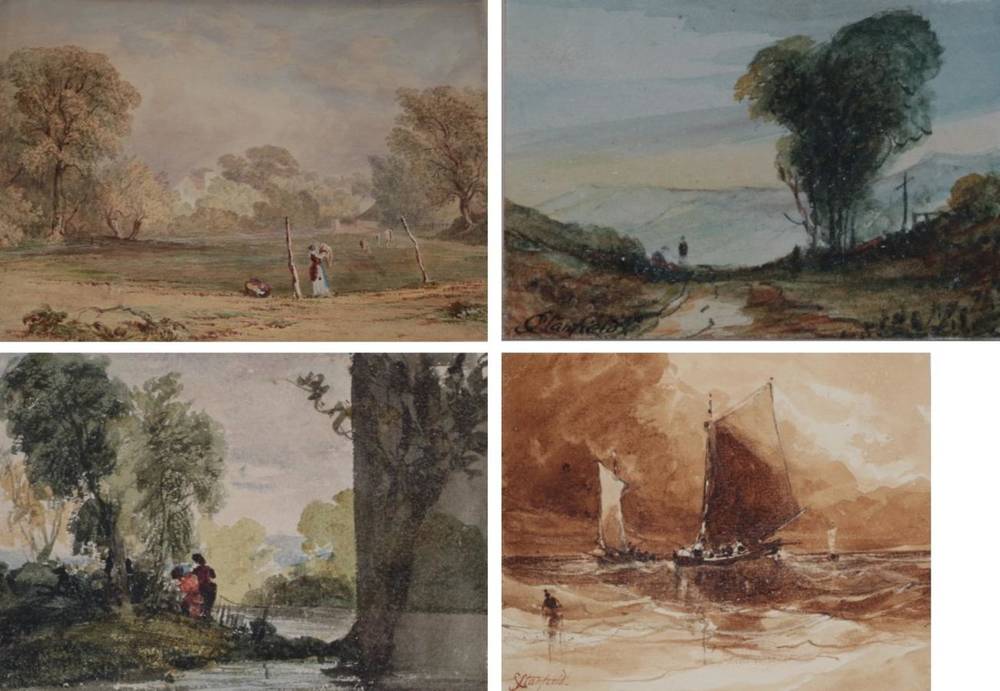 Lot 1023 - Clarkson Frederick Stanfield RA (1793-1876) A Study Signed, watercolour, 13cm by 16cm, together...