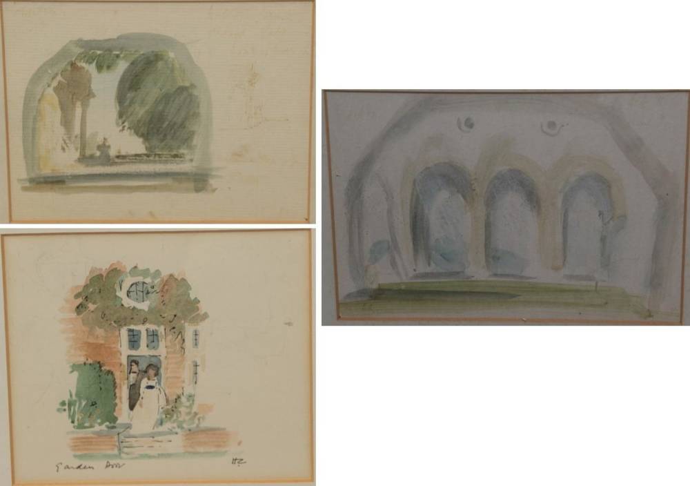 Lot 1028 - Sir Hugh Casson PRA (1910-1999) ''Garden Door'' Signed and inscribed, pencil and watercolour,...