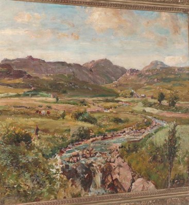 Lot 1031 - Herbert Royle (1870-1958) Summer landscape with cattle  Signed, oil on canvas, 49cm by 59cm...