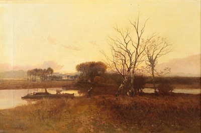 Lot 1033 - William Manners (1860-1942)  ''At Eventide'' Signed and dated 1896, oil on canvas, 30cm by 45cm