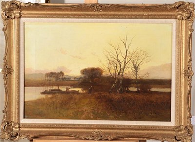 Lot 1033 - William Manners (1860-1942)  ''At Eventide'' Signed and dated 1896, oil on canvas, 30cm by 45cm