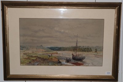 Lot 1039 - Charles Brooke Branwhite (1851-1929)   Esturial shipping scene  Signed and dated 1874, watercolour