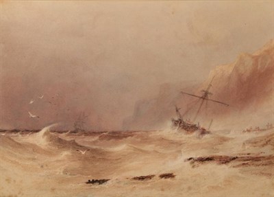 Lot 1040 - Anthony Vandyke Copley Fielding (1787-1855) A Shipwreck  Signed and dated 1839, watercolour,...