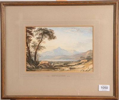 Lot 1050 - {} John Varley (1778-1842) ''Snowdon, North Wales'' Signed and dated 1835, watercolour, 15.5cm...
