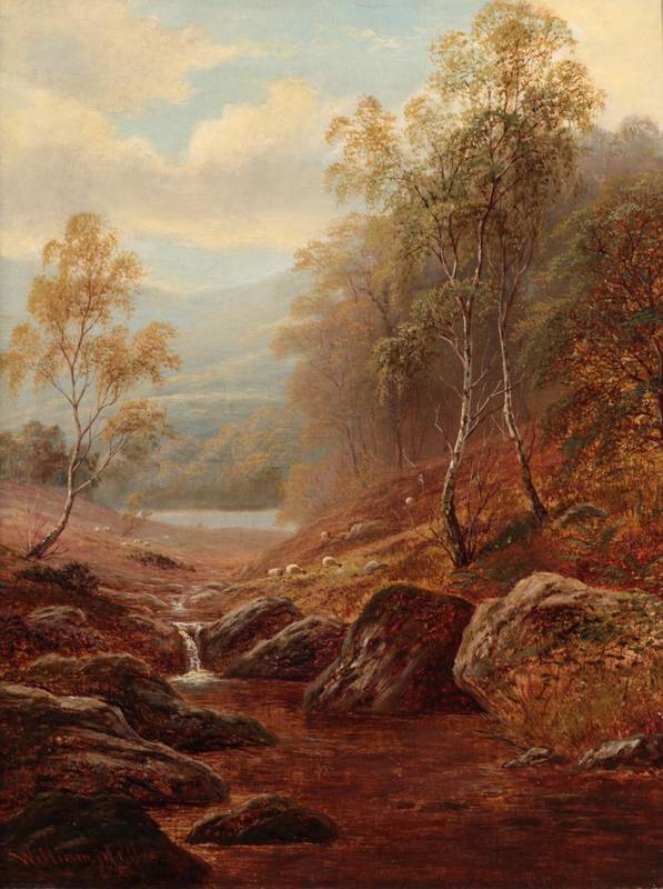 Lot 1060 - William Mellor (1851-1931)  River Landscape Signed, oil on canvas, 45cm by 35cm