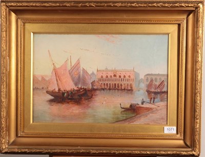 Lot 1071 - Emily Beatrice Bland (1864-1951) A view towards the Doge's Palace  Signed and dated 1895, oil...