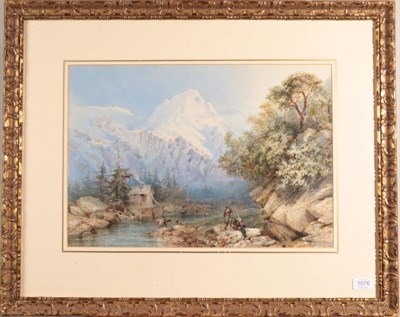 Lot 1076 - Attributed to Thomas Miles Richardson Jr. (1784-1848) Chamonix Valley Watercolour, 36cm by 52cm