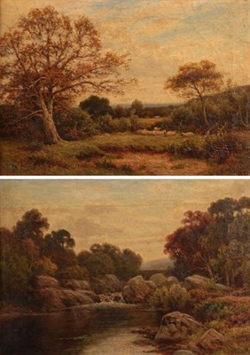 Lot 1079 - Thomas Spinks (1847-1927) Sheep at pasture  Signed and dated 1891, oil on canvas, together with...