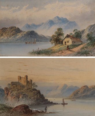 Lot 1109 - E.L Herring (19th century) Angling before a ruined castle Signed, watercolour, together with a...