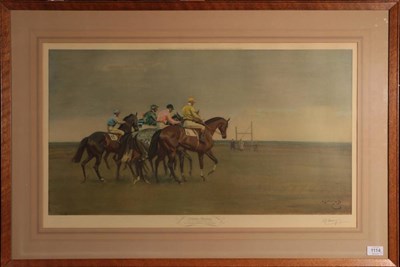 Lot 1114 - After Sir Alfred Munnings (1878-1959) ''October Meeting''  Signed print; together with two...