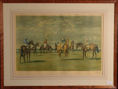 Lot 1114 - After Sir Alfred Munnings (1878-1959) ''October Meeting''  Signed print; together with two...