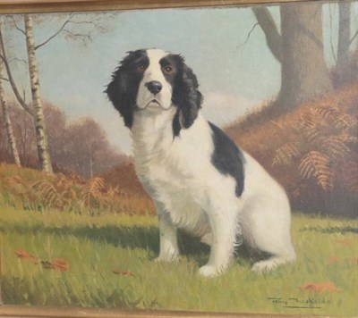 Lot 1116 - Roy Nockolds (1911-1979) Cocker Spaniel in an Autumnal landscape Signed, oil on canvas, 39.5cm...