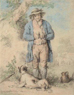 Lot 1121 - George Morland (1763-1804)  Good Companions Signed and dated 1794, watercolour, 32cm by 25cm