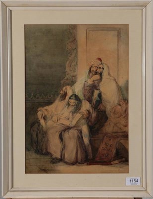 Lot 1154 - Solomon Alexander Hart RA (1806-1881)  The writing on the wall  Signed, watercolour, 39.5cm by...