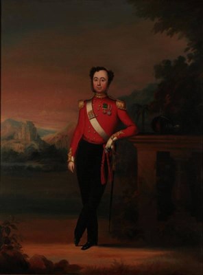 Lot 1163 - Anglo Indian School (19th century) Portrait of an Officer of the 80th Regiment of Foot...