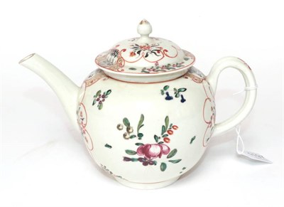 Lot 1197 - A Christian's Liverpool Porcelain Teapot and Cover, circa 1770, painted in colours with...