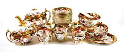 Lot 1225 - A Spode Porcelain Tea Service, circa 1820, painted in colours with an Imari design, comprising...