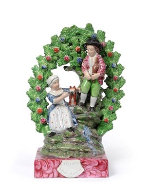 Lot 1240 - An Obadiah Sherratt Type Pearlware Group, circa 1820, of VILLAGE SONGSTERS on a titled...