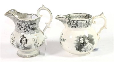 Lot 1266 - A Staffordshire Pottery Victoria Coronation Commemorative Jug, circa 1837, printed in black...