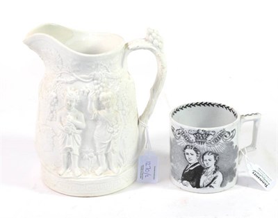 Lot 1270 - A Staffordshire Pottery Prince of Wales Commemorative Mug, circa 1863, printed in black with...