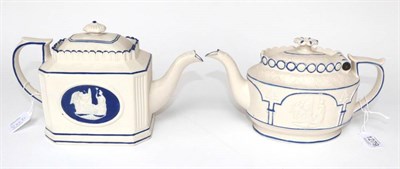 Lot 1279 - A Castleford Type Nelson Commemorative Teapot and Cover, early 19th century, moulded with Britannia