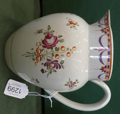 Lot 1299 - A Pearlware Jug, dated 1788, of baluster form inscribed George Bradbury Now friends we are met...
