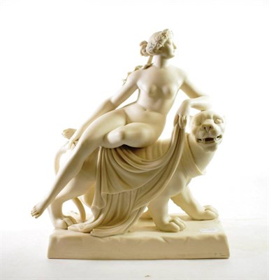 Lot 1331 - A Minton Parian Figure of Ariadne and the Leopard, 1861, modelled by John Bell after Johann...