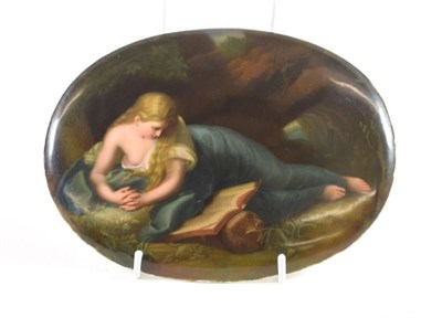 Lot 1357 - A Continental Porcelain Plaque, probably Berlin, late 19th century, of oval form painted with a...