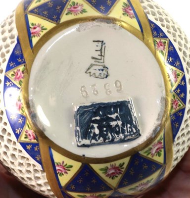 Lot 1365 - A Zsolnay, Pecs Style Earthenware Reticulated Vase and Cover, circa 1900, in Japanese style, of...