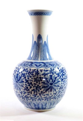 Lot 1394 - A Chinese Porcelain Bottle Vase, Wanli reign mark but not of the period, painted in underglaze blue