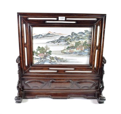 Lot 1395 - A Chinese Porcelain Plaque, late 19th/early 20th century, painted in famille rose enamels with...