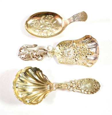 Lot 1495 - {} A George III Silver Caddy Spoon, Joseph Wilmore, Birmingham 1804, with foliate pierced bowl...