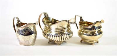 Lot 1513 - A George IV Silver Cream Jug, Michael Starkey, London 1820, part fluted with gadroon rim and on...