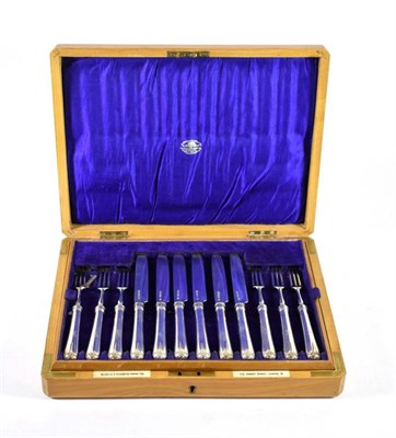 Lot 1524 - Twelve Pairs of Victorian Silver Fruit Knives and Forks, Joseph & Horace Savory, London...