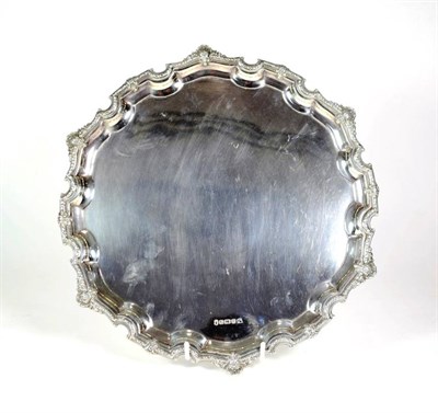 Lot 1527 - A Shaped Circular Silver Salver, Poston Products Ltd, Sheffield 1977, with decorative rim and...