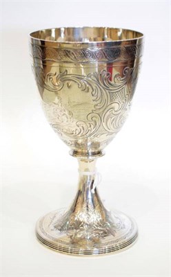 Lot 1532 - A George III Engraved Silver Goblet, John Emes, London 1799, the bowl featuring a vignette of...